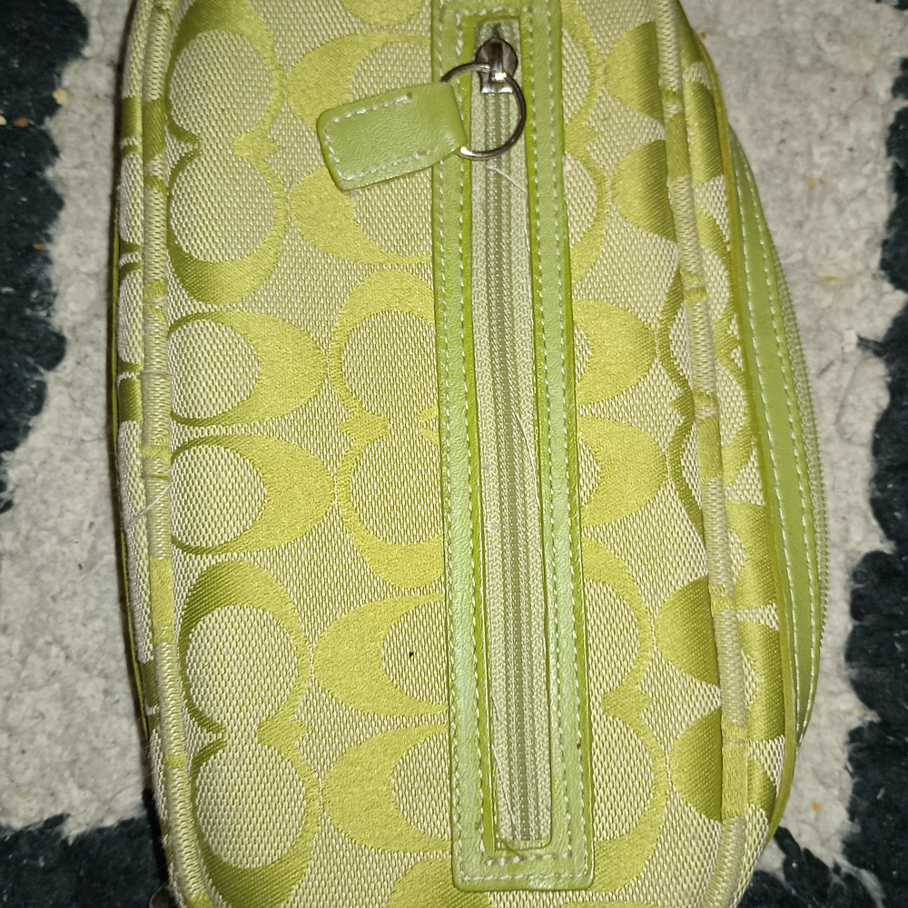 Coach Lime Green Patterned Crossbody Bag